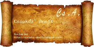 Csipkó Anett névjegykártya